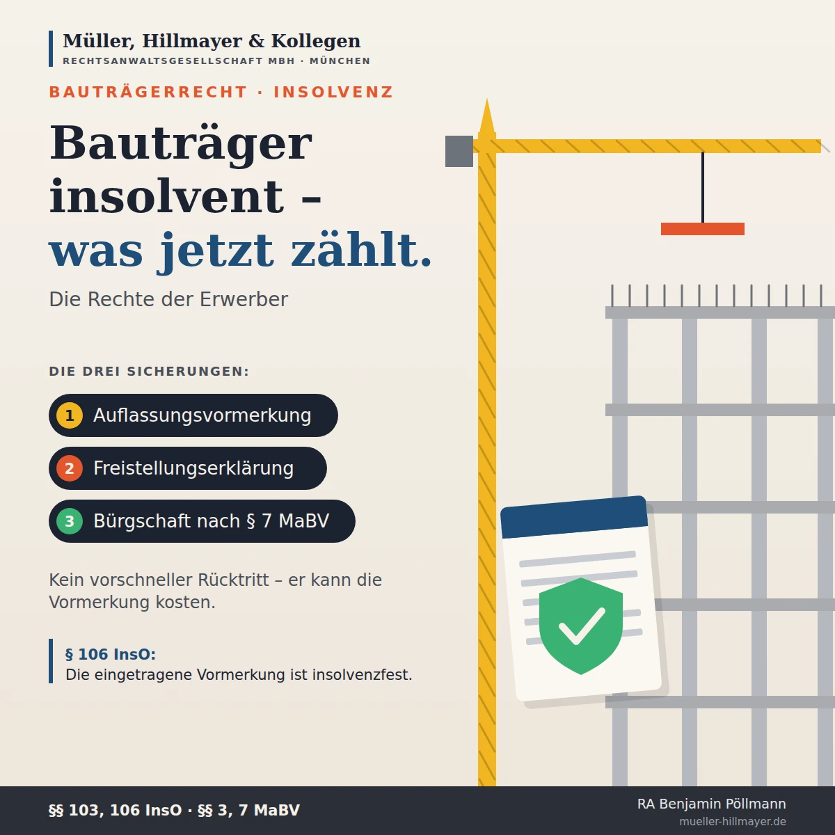 Infografik zum Beitrag: Bauträger insolvent – was Erwerber jetzt wissen müssen